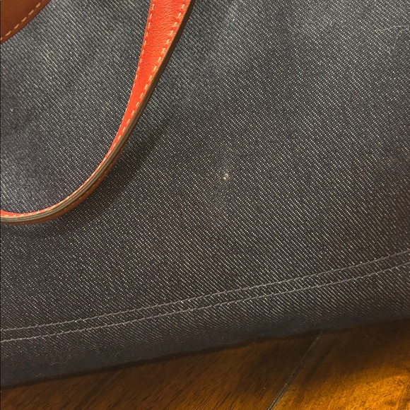 Vintage Coach varsity stripe denim tote - Picture 6 of 14